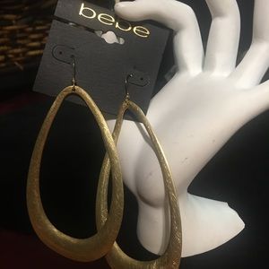 Bebe beaten gold teardrop earrings